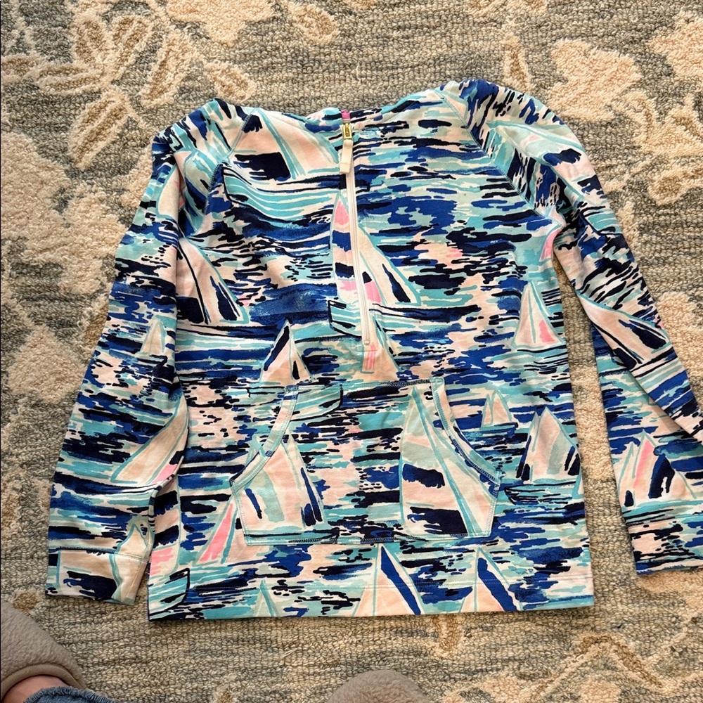 Colorful Sailboat Print Long Sleeve Top